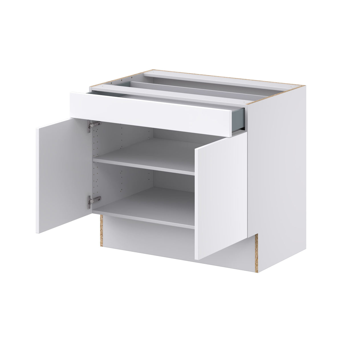 Hugo&Borg Lasalle 36-in W x 32.5-in H x 25-in D Bright White Slab 1-Drawer Base Fully Assembled Cabinet (Flat Panel Slab Style)