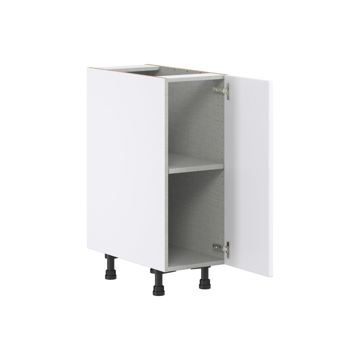 Hugo&Borg Lasalle 12-in W x 34.5-in H x 24-in D Bright White Slab Base Fully Assembled Cabinet (Flat Panel Slab Door Style)