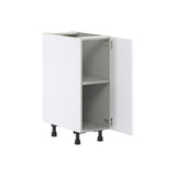 Hugo&Borg Lasalle 12-in W x 34.5-in H x 24-in D Bright White Slab Base Fully Assembled Cabinet (Flat Panel Slab Door Style)