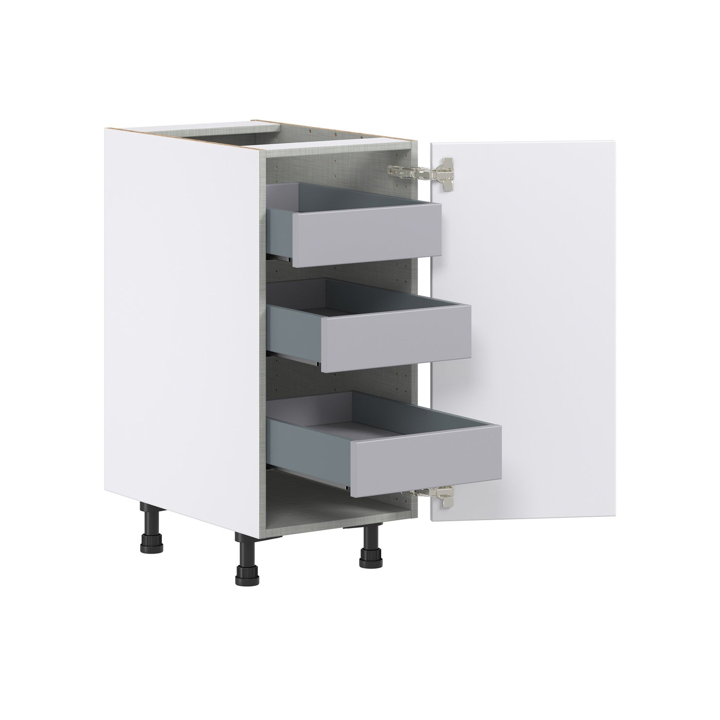 Hugo&Borg Lasalle 15-in W x 34.5-in H x 24-in D Bright White Slab 3-Drawers Base Fully Assembled Cabinet (Flat Panel Slab Style)