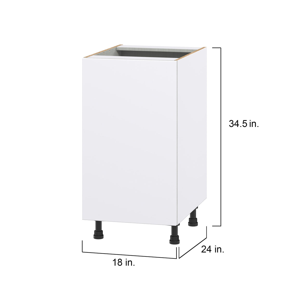 Hugo&Borg Lasalle 18-in W x 34.5-in H x 24-in D Bright White Slab 3-Drawers Base Fully Assembled Cabinet (Flat Panel Slab Style)