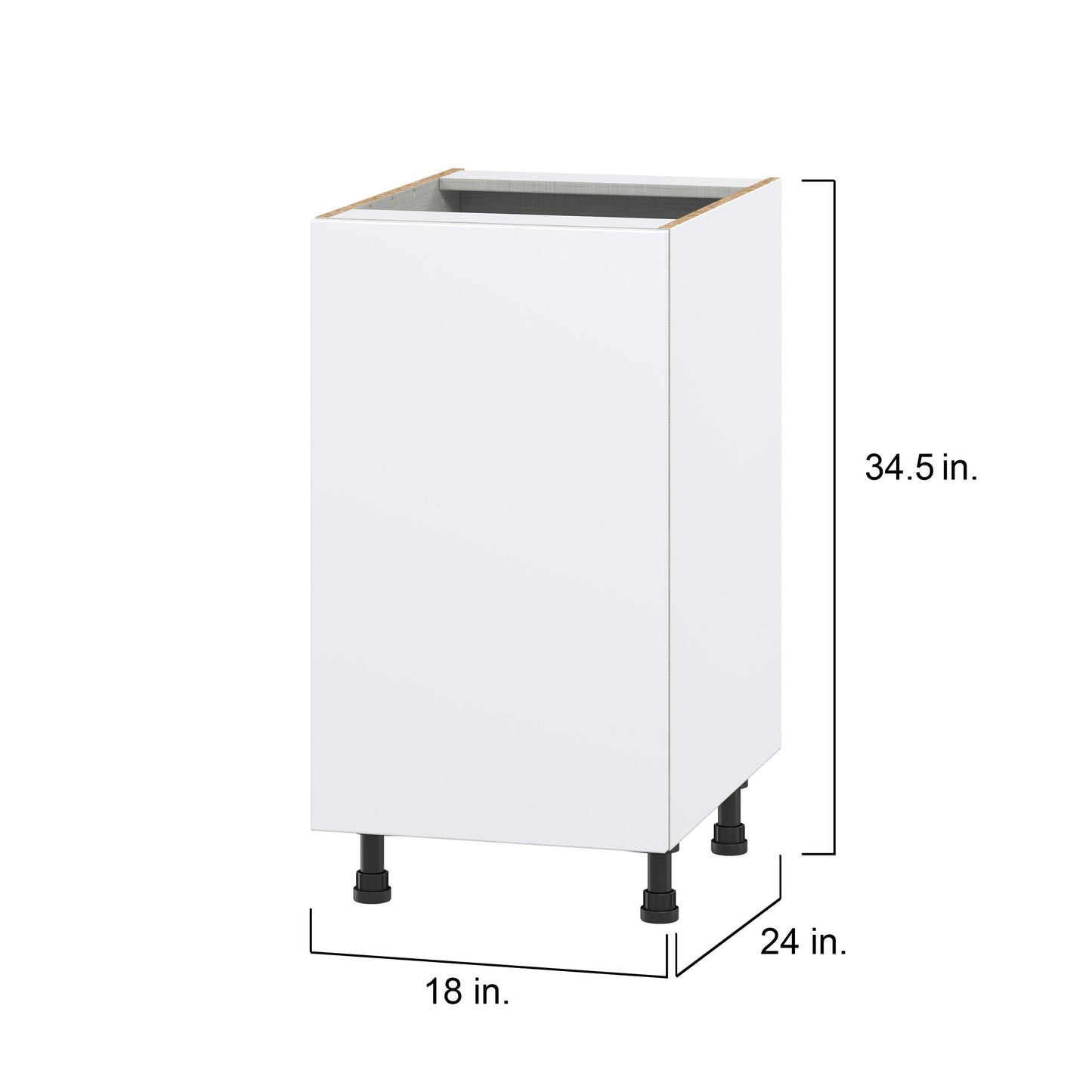 Hugo&Borg Lasalle 18-in W x 34.5-in H x 24-in D Bright White Slab 3-Drawers Base Fully Assembled Cabinet (Flat Panel Slab Style)