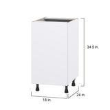Hugo&Borg Lasalle 18-in W x 34.5-in H x 24-in D Bright White Slab 3-Drawers Base Fully Assembled Cabinet (Flat Panel Slab Style)