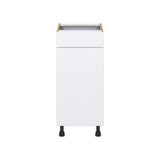Hugo&Borg Lasalle 15-in W x 34.5-in H x 24-in D Bright White Slab 1-Drawer Base Fully Assembled Cabinet (Flat Panel Slab Style)