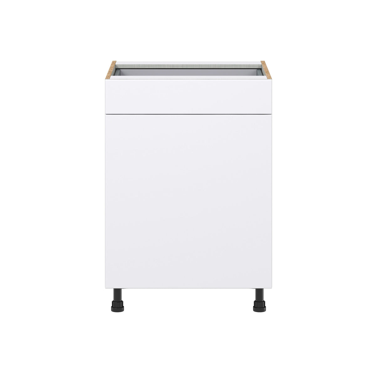 Hugo&Borg Lasalle 24-in W x 34.5-in H x 24-in D Bright White Slab 1-Drawer Base Fully Assembled Cabinet (Flat Panel Slab Style)