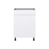 Hugo&Borg Lasalle 24-in W x 34.5-in H x 24-in D Bright White Slab 1-Drawer Base Fully Assembled Cabinet (Flat Panel Slab Style)