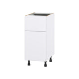 Hugo&Borg Lasalle 15-in W x 34.5-in H x 24-in D Bright White Slab 1-Drawer Base Fully Assembled Cabinet (Flat Panel Slab Style)