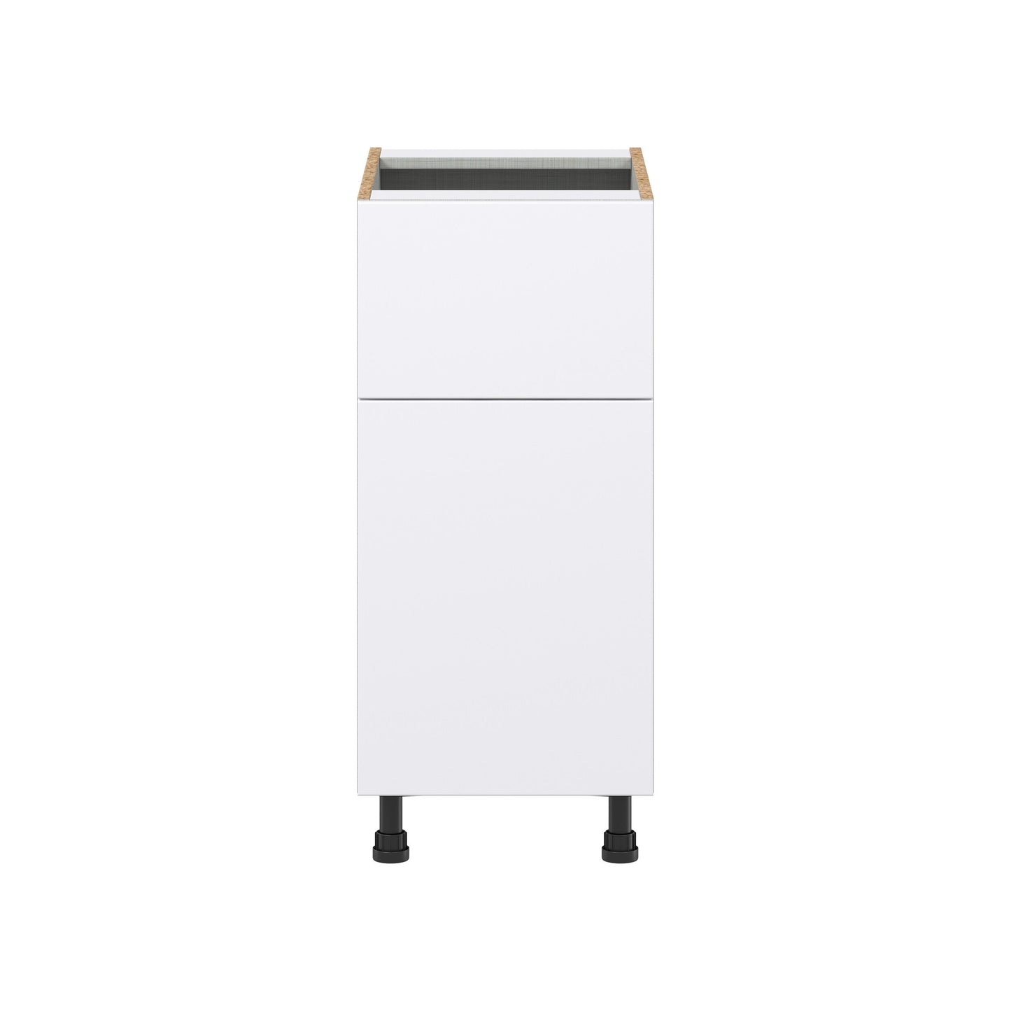 Hugo&Borg Lasalle 15-in W x 34.5-in H x 24-in D Bright White Slab 1-Drawer Base Fully Assembled Cabinet (Flat Panel Slab Style)