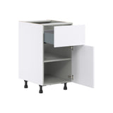 Hugo&Borg Lasalle 18-in W x 34.5-in H x 24-in D Bright White Slab 1-Drawer Base Fully Assembled Cabinet (Flat Panel Slab Style)