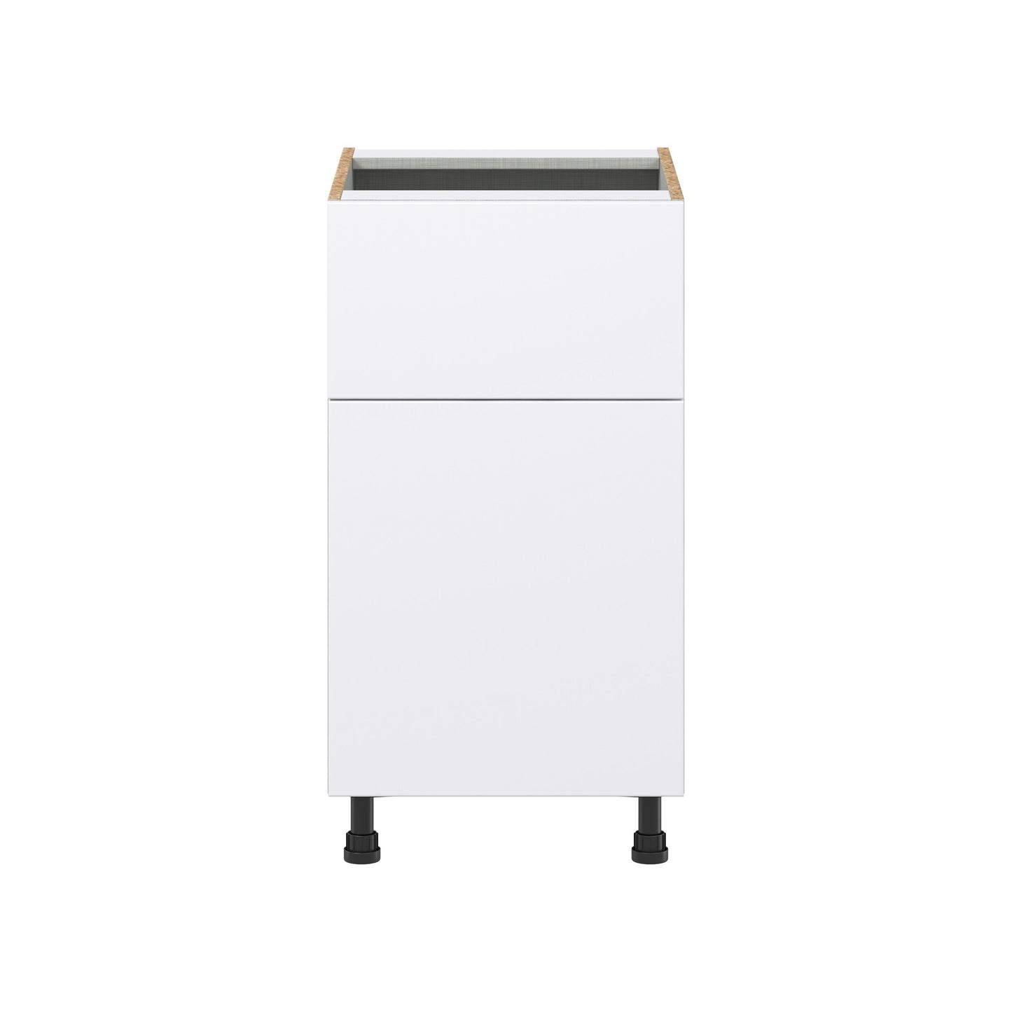 Hugo&Borg Lasalle 18-in W x 34.5-in H x 24-in D Bright White Slab 1-Drawer Base Fully Assembled Cabinet (Flat Panel Slab Style)