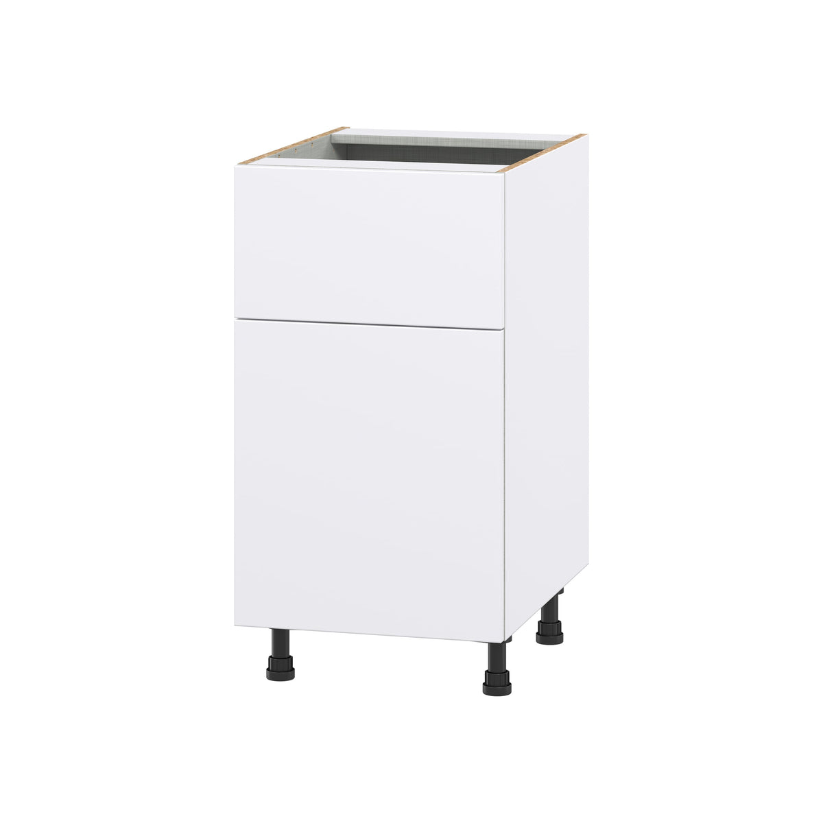 Hugo&Borg Lasalle 18-in W x 34.5-in H x 24-in D Bright White Slab 1-Drawer Base Fully Assembled Cabinet (Flat Panel Slab Style)