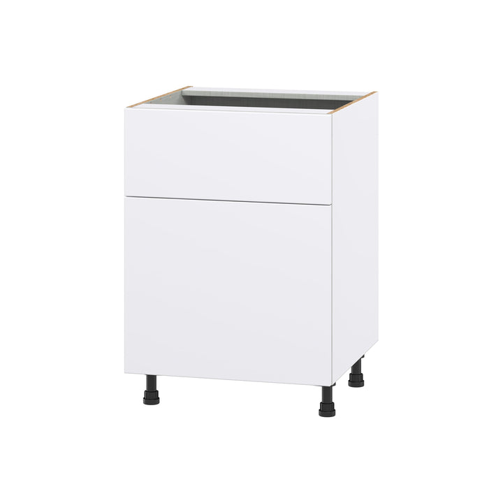 Hugo&Borg Lasalle 24-in W x 34.5-in H x 24-in D Bright White Slab 1-Drawer Base Fully Assembled Cabinet (Flat Panel Slab Style)