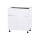 Hugo&Borg Lasalle 30-in W x 34.5-in H x 24-in D Bright White Slab 1-Drawer Base Fully Assembled Cabinet (Flat Panel Slab Style)