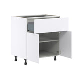 Hugo&Borg Lasalle 30-in W x 34.5-in H x 24-in D Bright White Slab 1-Drawer Base Fully Assembled Cabinet (Flat Panel Slab Style)