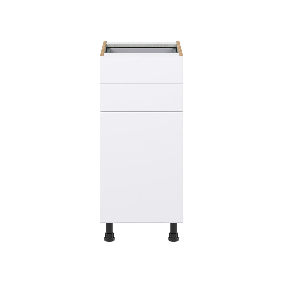 Hugo&Borg Lasalle 15-in W x 34.5-in H x 24-in D Bright White Slab 2-Drawers Base Fully Assembled Cabinet (Flat Panel Slab Style)