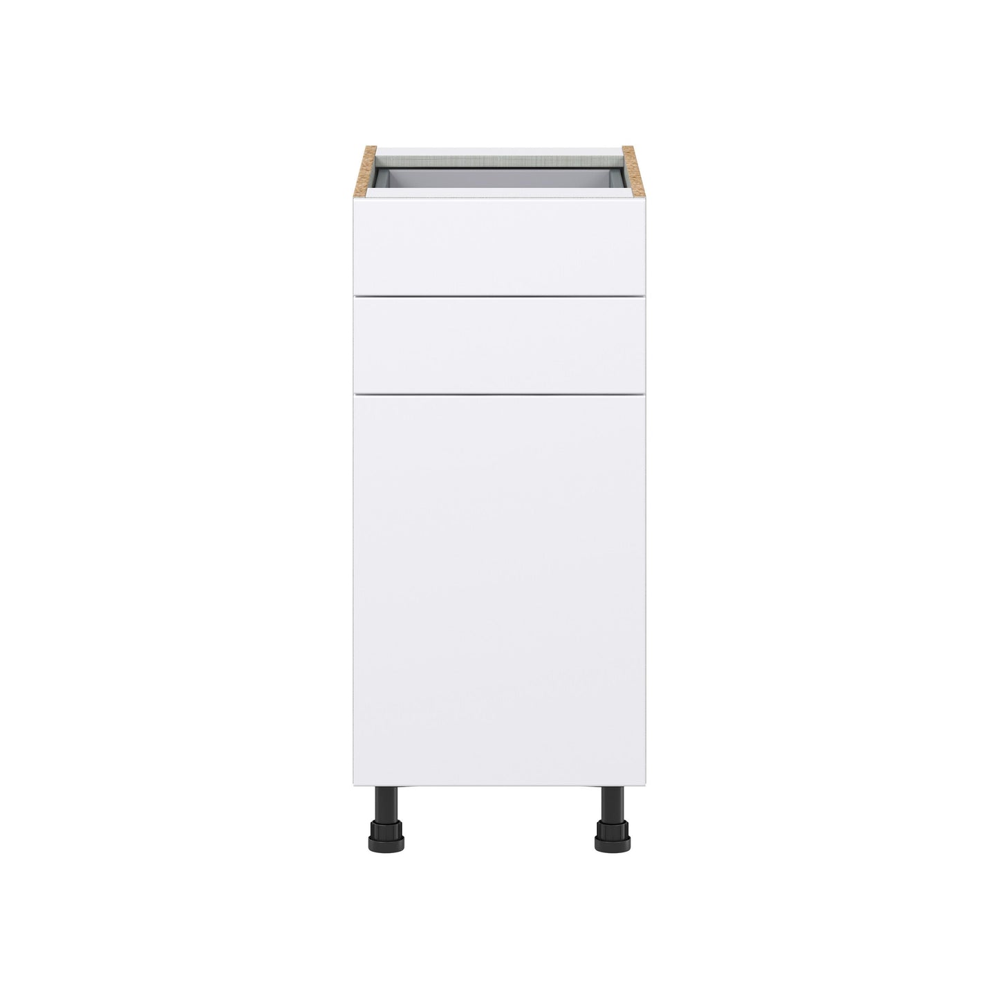 Hugo&Borg Lasalle 15-in W x 34.5-in H x 24-in D Bright White Slab 2-Drawers Base Fully Assembled Cabinet (Flat Panel Slab Style)
