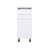Hugo&Borg Lasalle 15-in W x 34.5-in H x 24-in D Bright White Slab 2-Drawers Base Fully Assembled Cabinet (Flat Panel Slab Style)