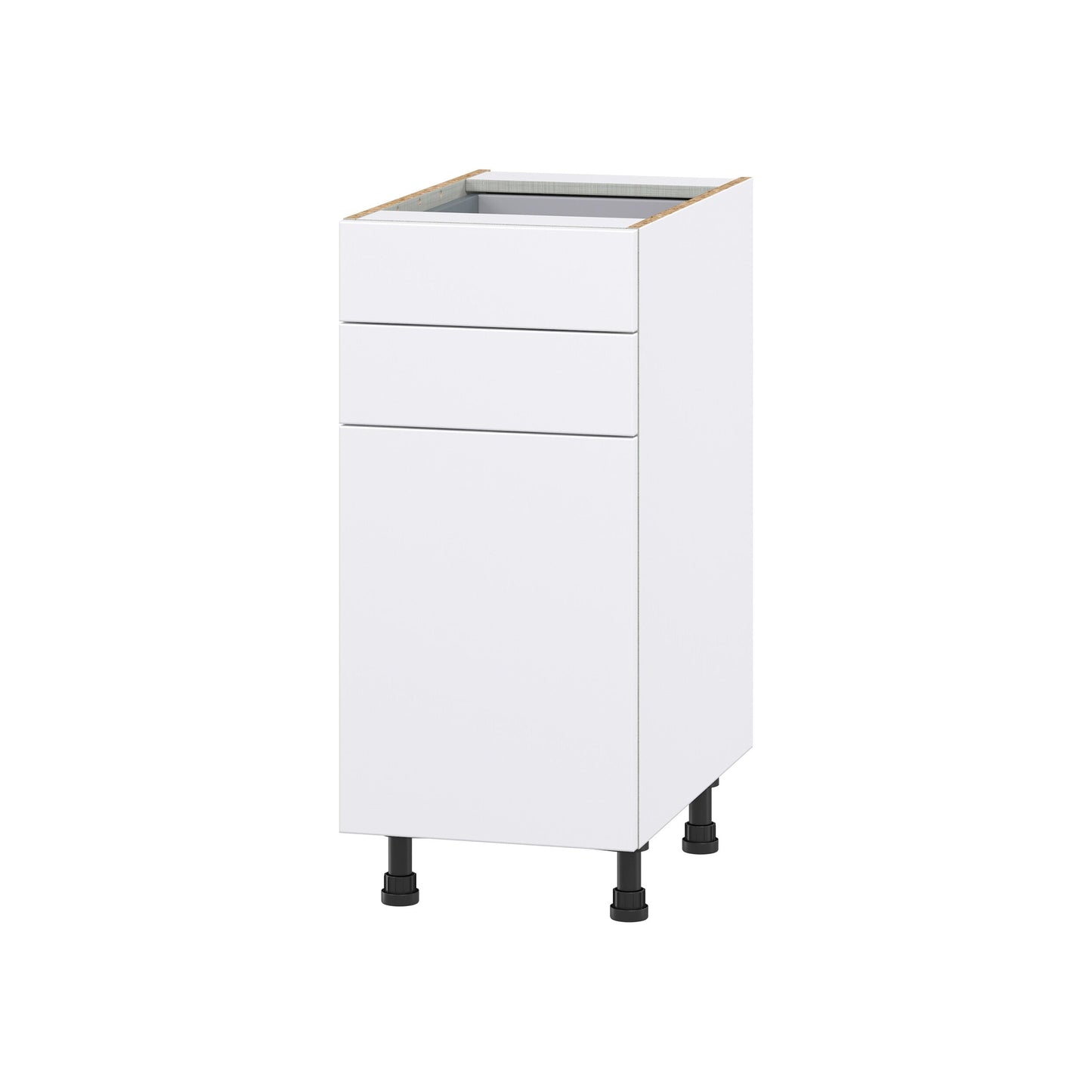Hugo&Borg Lasalle 15-in W x 34.5-in H x 24-in D Bright White Slab 2-Drawers Base Fully Assembled Cabinet (Flat Panel Slab Style)