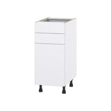 Hugo&Borg Lasalle 15-in W x 34.5-in H x 24-in D Bright White Slab 2-Drawers Base Fully Assembled Cabinet (Flat Panel Slab Style)