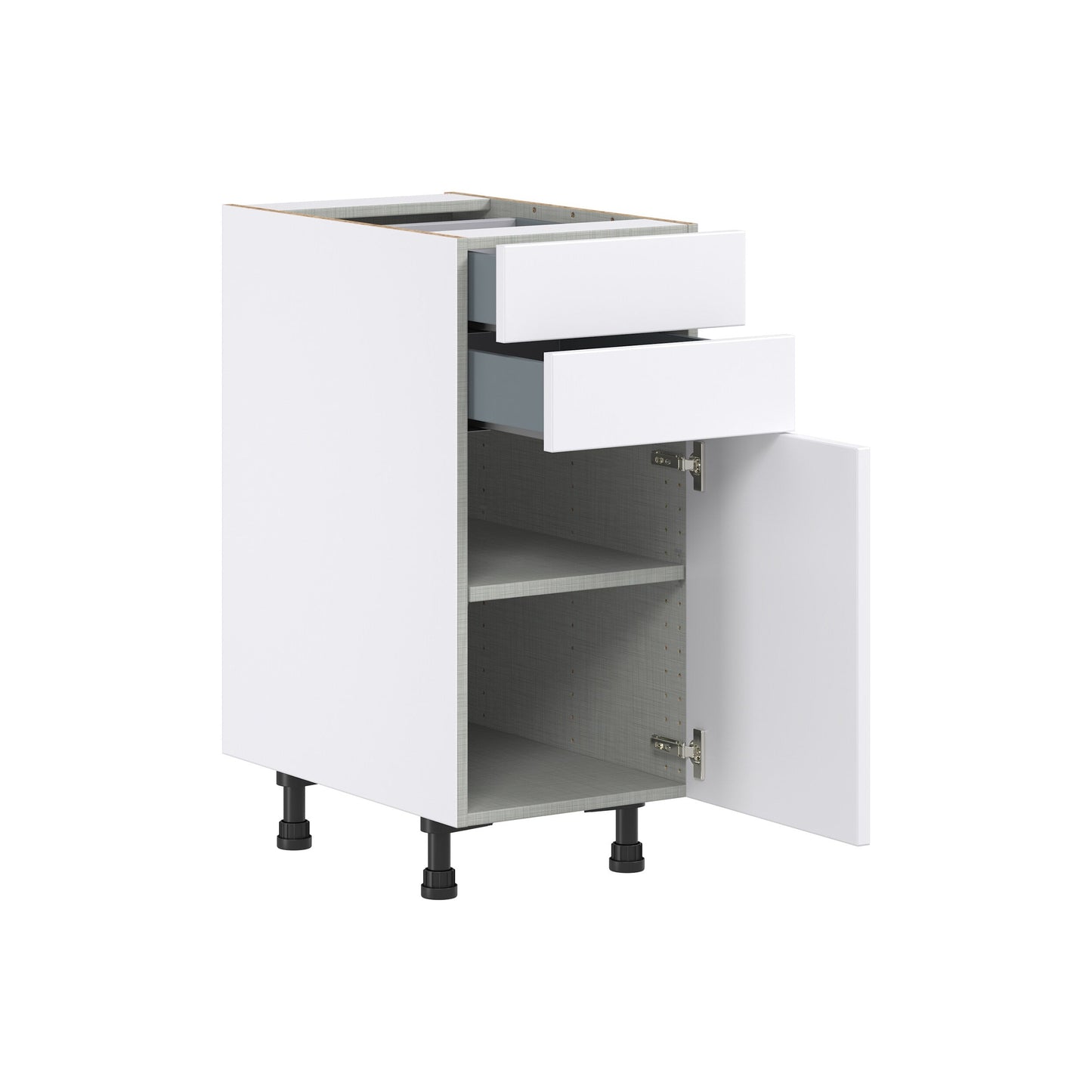 Hugo&Borg Lasalle 15-in W x 34.5-in H x 24-in D Bright White Slab 2-Drawers Base Fully Assembled Cabinet (Flat Panel Slab Style)