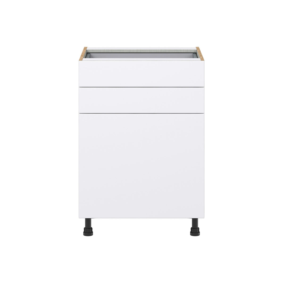 Hugo&Borg Lasalle 24-in W x 34.5-in H x 24-in D Bright White Slab 2-Drawers Base Fully Assembled Cabinet (Flat Panel Slab Style)