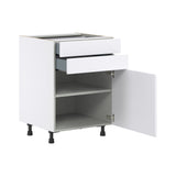 Hugo&Borg Lasalle 24-in W x 34.5-in H x 24-in D Bright White Slab 2-Drawers Base Fully Assembled Cabinet (Flat Panel Slab Style)