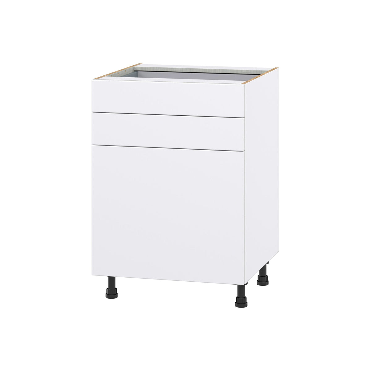 Hugo&Borg Lasalle 24-in W x 34.5-in H x 24-in D Bright White Slab 2-Drawers Base Fully Assembled Cabinet (Flat Panel Slab Style)