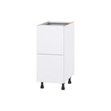 Hugo&Borg Lasalle 15-in W x 34.5-in H x 24-in D Bright White Slab 3-Drawer Base Fully Assembled Cabinet (Flat Panel Style)