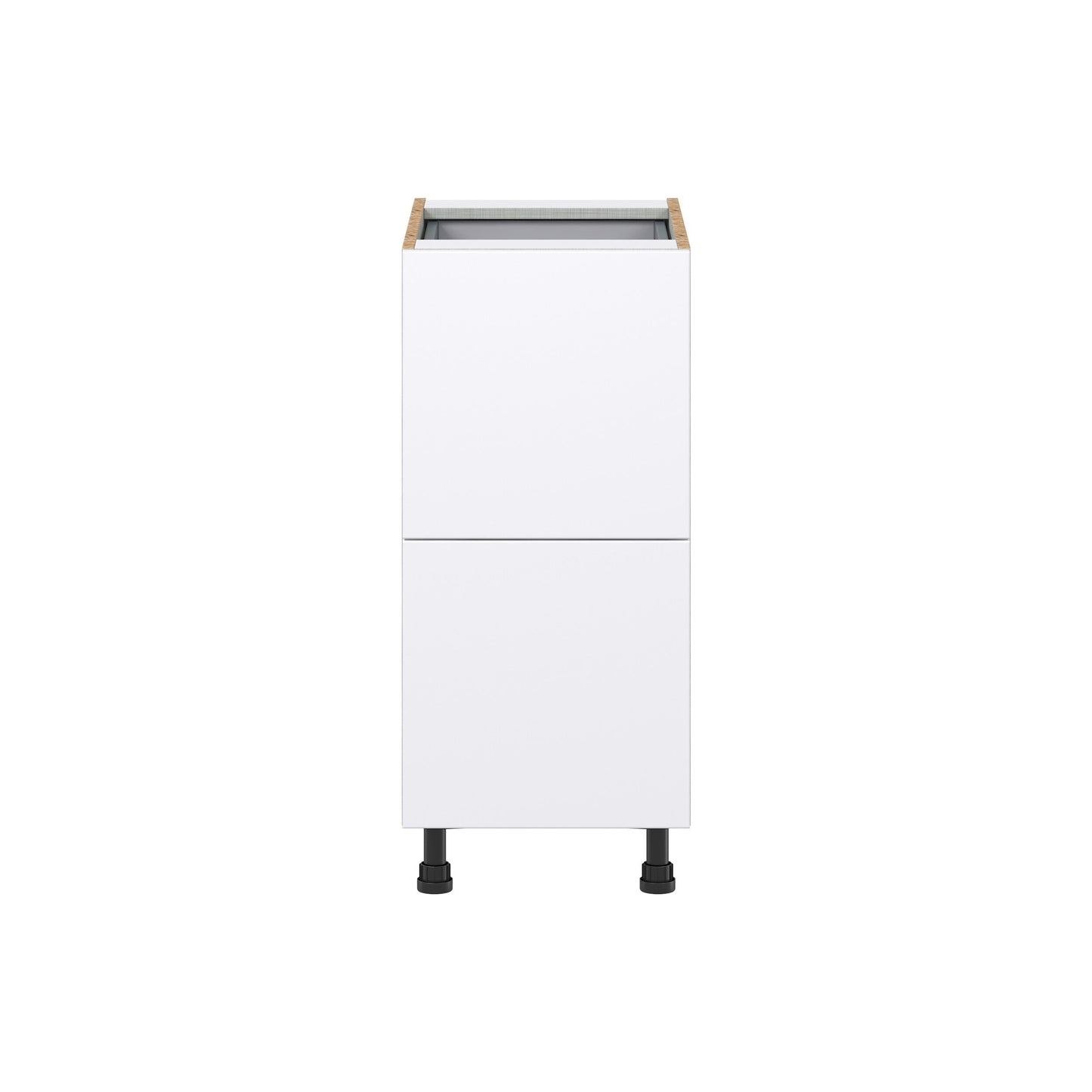 Hugo&Borg Lasalle 15-in W x 34.5-in H x 24-in D Bright White Slab 3-Drawer Base Fully Assembled Cabinet (Flat Panel Style)