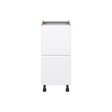 Hugo&Borg Lasalle 15-in W x 34.5-in H x 24-in D Bright White Slab 3-Drawer Base Fully Assembled Cabinet (Flat Panel Style)
