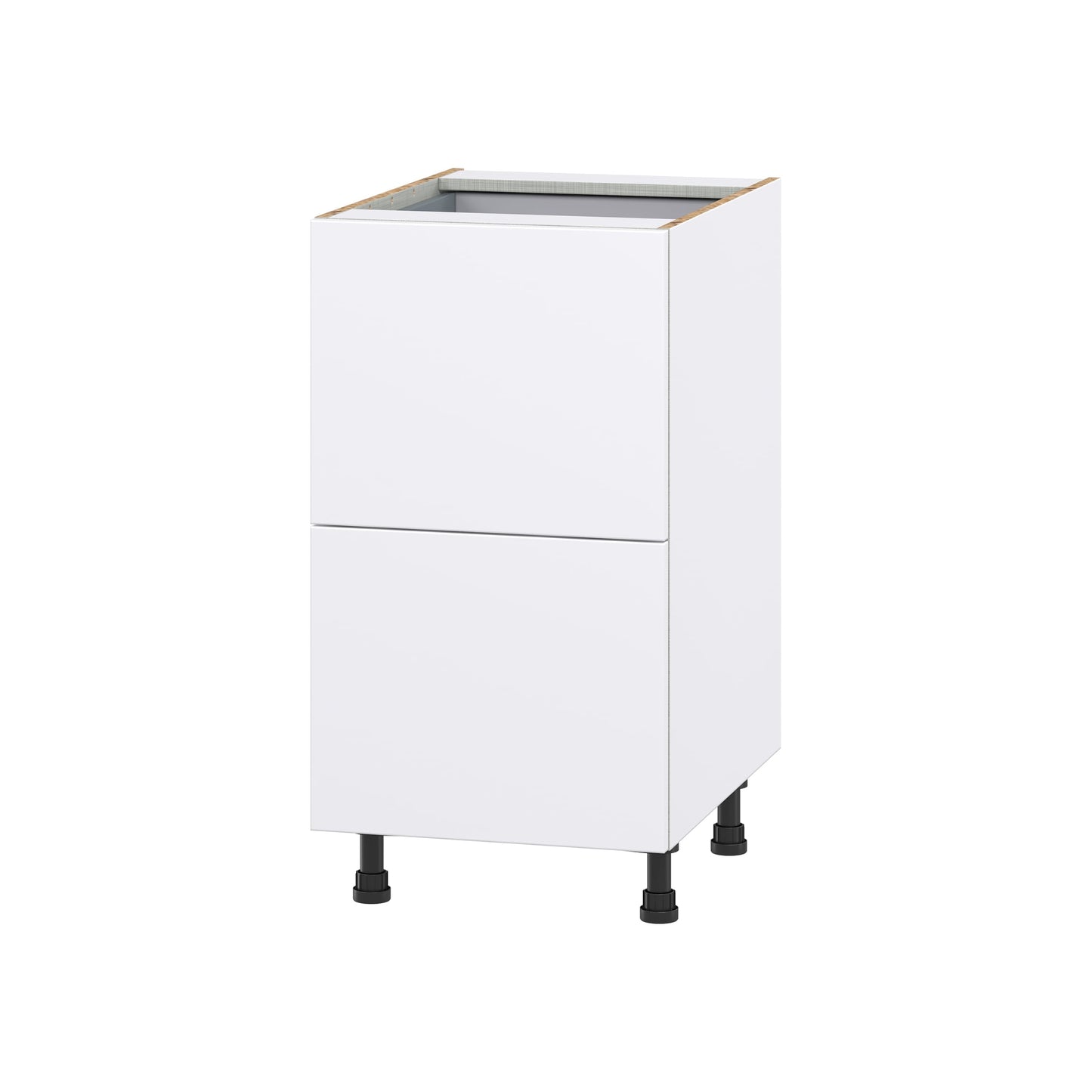 Hugo&Borg Lasalle 18-in W x 34.5-in H x 24-in D Bright White Slab 3-Drawer Base Fully Assembled Cabinet (Flat Panel Style)