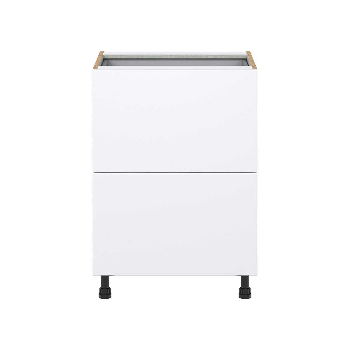 Hugo&Borg Lasalle 24-in W x 34.5-in H x 24-in D Bright White Slab 3-Drawer Base Fully Assembled Cabinet (Flat Panel Style)