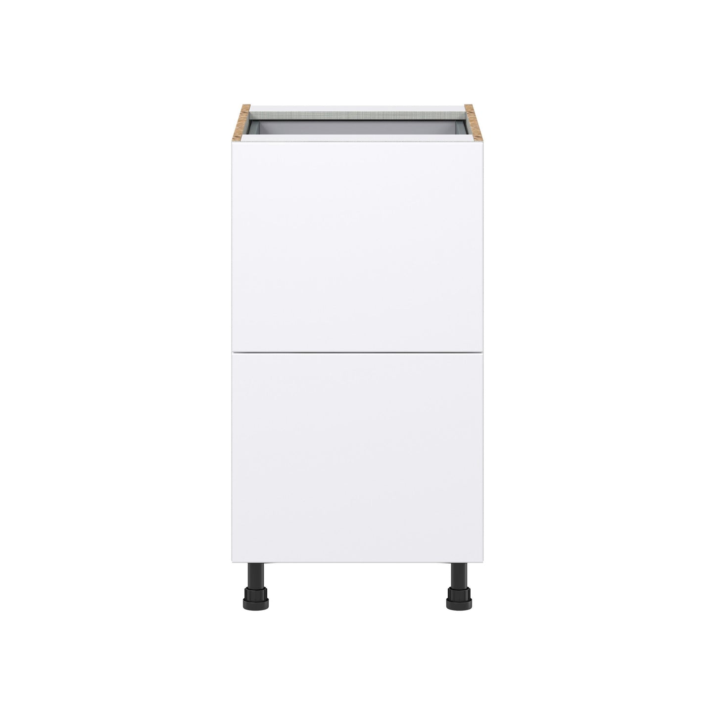 Hugo&Borg Lasalle 18-in W x 34.5-in H x 24-in D Bright White Slab 3-Drawer Base Fully Assembled Cabinet (Flat Panel Style)