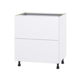 Hugo&Borg Lasalle 30-in W x 34.5-in H x 24-in D Bright White Slab 3-Drawer Base Fully Assembled Cabinet (Flat Panel Style)