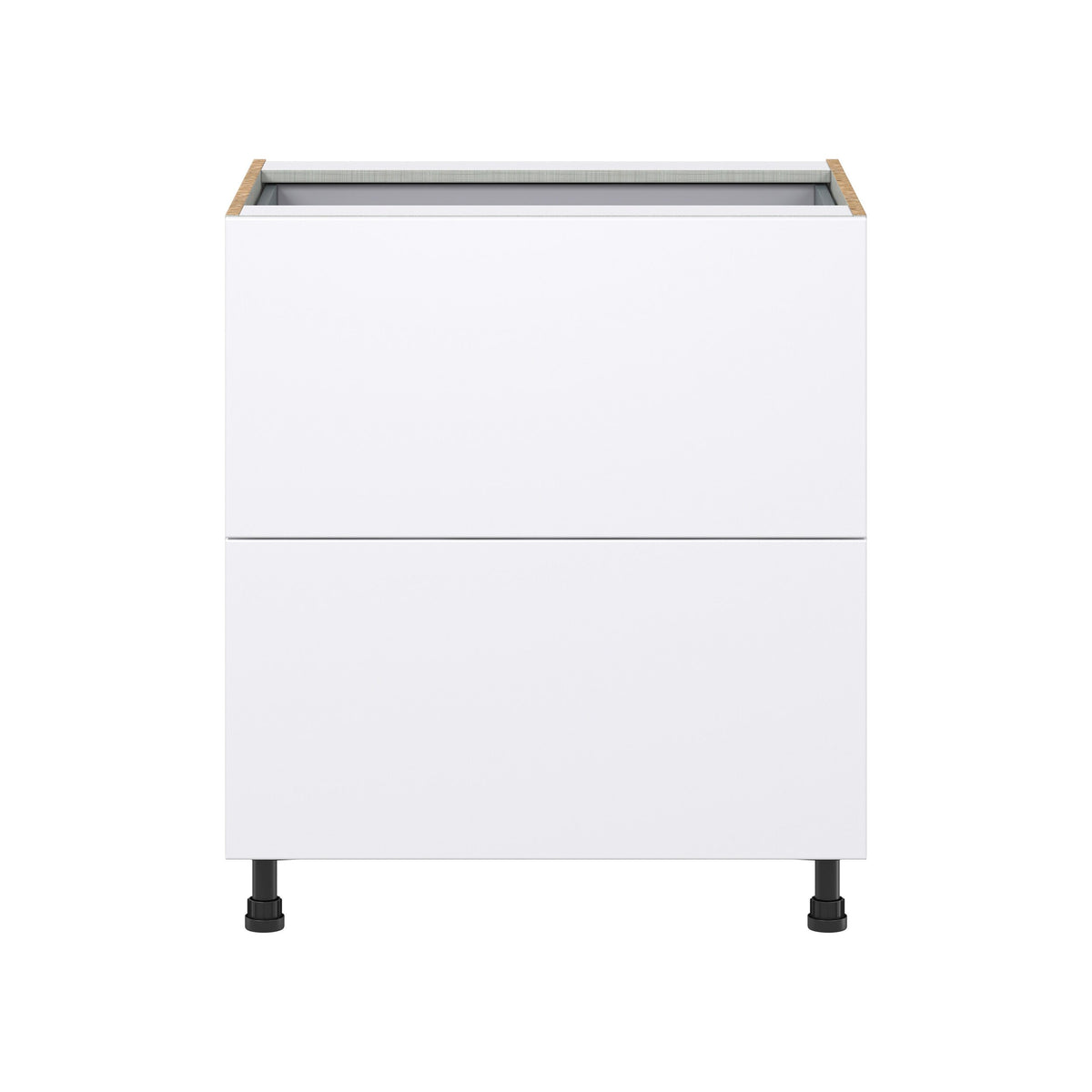 Hugo&Borg Lasalle 30-in W x 34.5-in H x 24-in D Bright White Slab 3-Drawer Base Fully Assembled Cabinet (Flat Panel Style)