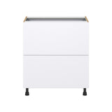 Hugo&Borg Lasalle 30-in W x 34.5-in H x 24-in D Bright White Slab 3-Drawer Base Fully Assembled Cabinet (Flat Panel Style)