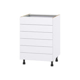 Hugo&Borg Lasalle 24-in W x 34.5-in H x 24-in D Bright White Slab 6-Drawer Base Fully Assembled Cabinet (Flat Panel Style)