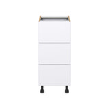 Hugo&Borg Lasalle 15-in W x 34.5-in H x 24-in D Bright White Slab 4-Drawer Base Fully Assembled Cabinet (Flat Panel Style)