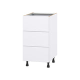 Hugo&Borg Lasalle 18-in W x 34.5-in H x 24-in D Bright White Slab 4-Drawer Base Fully Assembled Cabinet (Flat Panel Style)