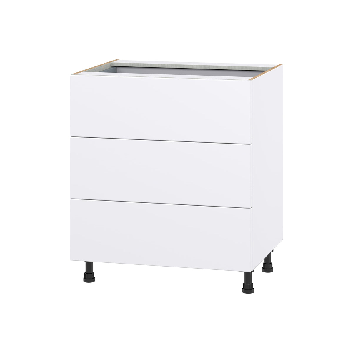 Hugo&Borg Lasalle 30-in W x 34.5-in H x 24-in D Bright White Slab 4-Drawer Base Fully Assembled Cabinet (Flat Panel Style)