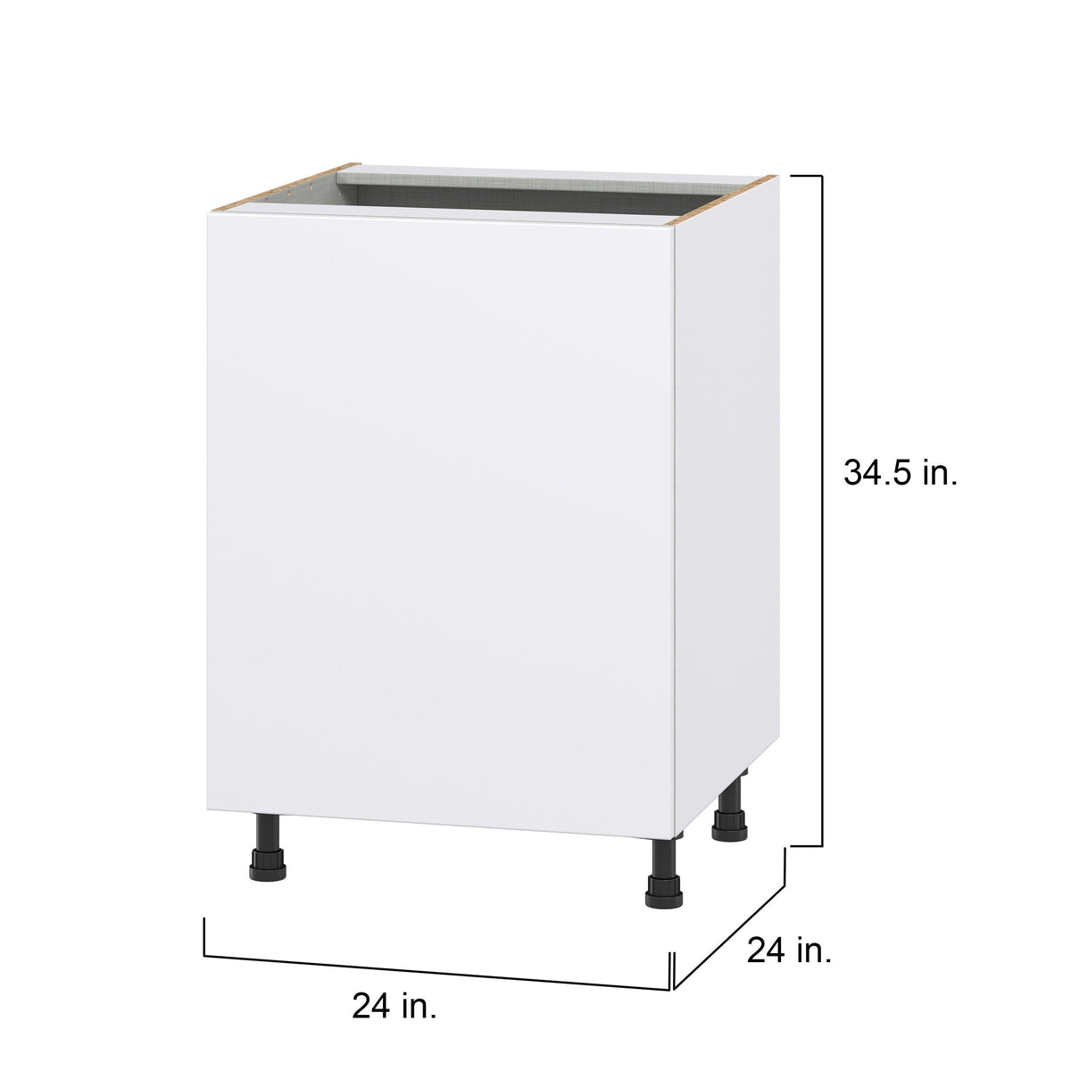 Hugo&Borg Lasalle 24-in W x 34.5-in H x 24-in D Bright White Slab Sink Base Fully Assembled Cabinet (Flat Panel Slab Style)