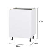 Hugo&Borg Lasalle 24-in W x 34.5-in H x 24-in D Bright White Slab Sink Base Fully Assembled Cabinet (Flat Panel Slab Style)
