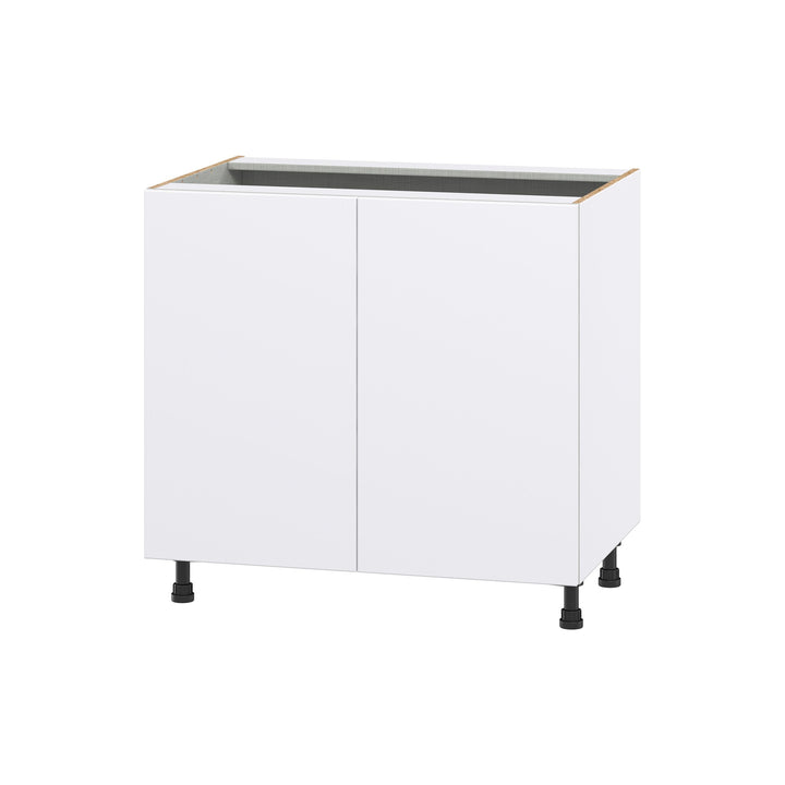 Hugo&Borg Lasalle 36-in W x 34.5-in H x 24-in D Bright White Slab Sink Base Fully Assembled Cabinet (Flat Panel Slab Style)
