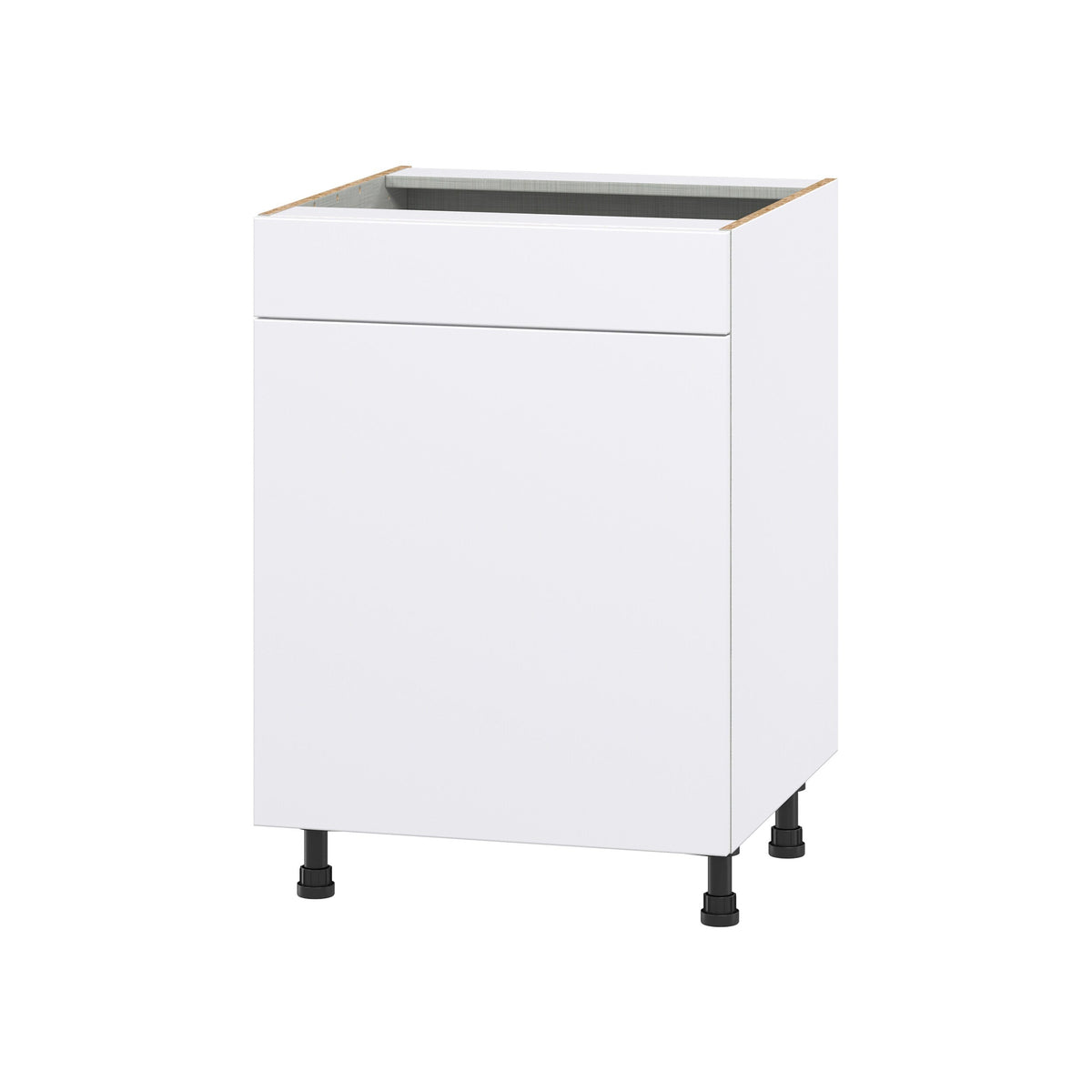 Hugo&Borg Lasalle 24-in W x 34.5-in H x 24-in D Bright White Slab Sink Base Fully Assembled Cabinet (Flat Panel Slab Style)