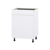 Hugo&Borg Lasalle 24-in W x 34.5-in H x 24-in D Bright White Slab Sink Base Fully Assembled Cabinet (Flat Panel Slab Style)