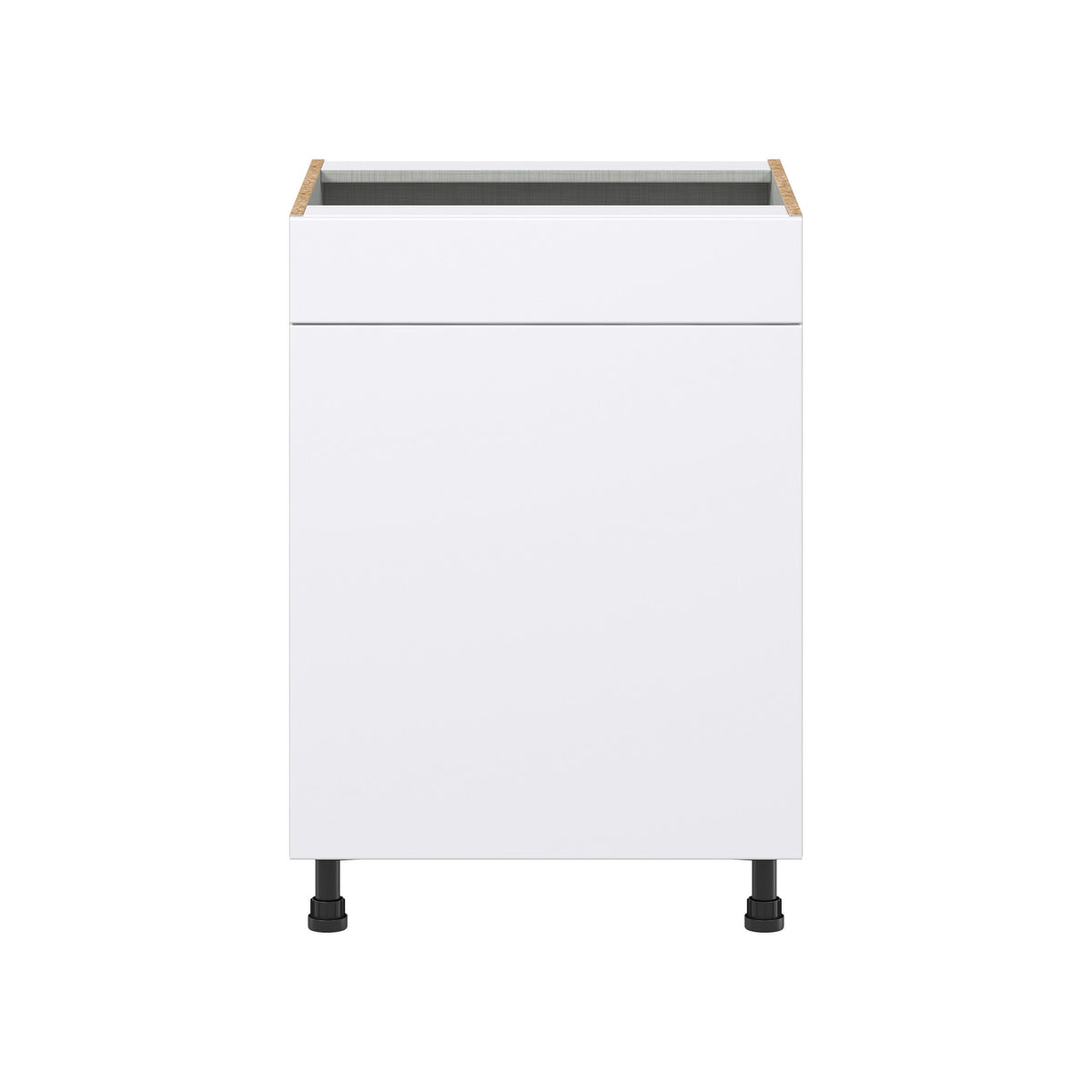 Hugo&Borg Lasalle 24-in W x 34.5-in H x 24-in D Bright White Slab Sink Base Fully Assembled Cabinet (Flat Panel Slab Style)