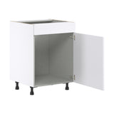 Hugo&Borg Lasalle 24-in W x 34.5-in H x 24-in D Bright White Slab Sink Base Fully Assembled Cabinet (Flat Panel Slab Style)