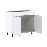 Hugo&Borg Lasalle 36-in W x 34.5-in H x 24-in D Bright White Slab Sink Base Fully Assembled Cabinet (Flat Panel Slab Style)