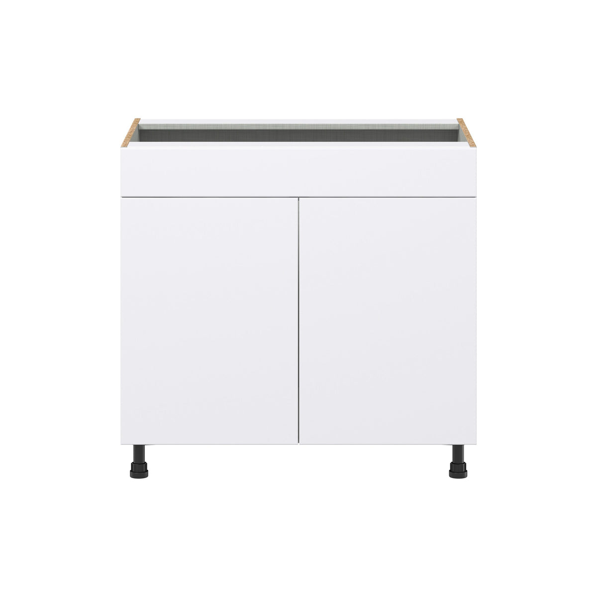 Hugo&Borg Lasalle 36-in W x 34.5-in H x 24-in D Bright White Slab Sink Base Fully Assembled Cabinet (Flat Panel Slab Style)