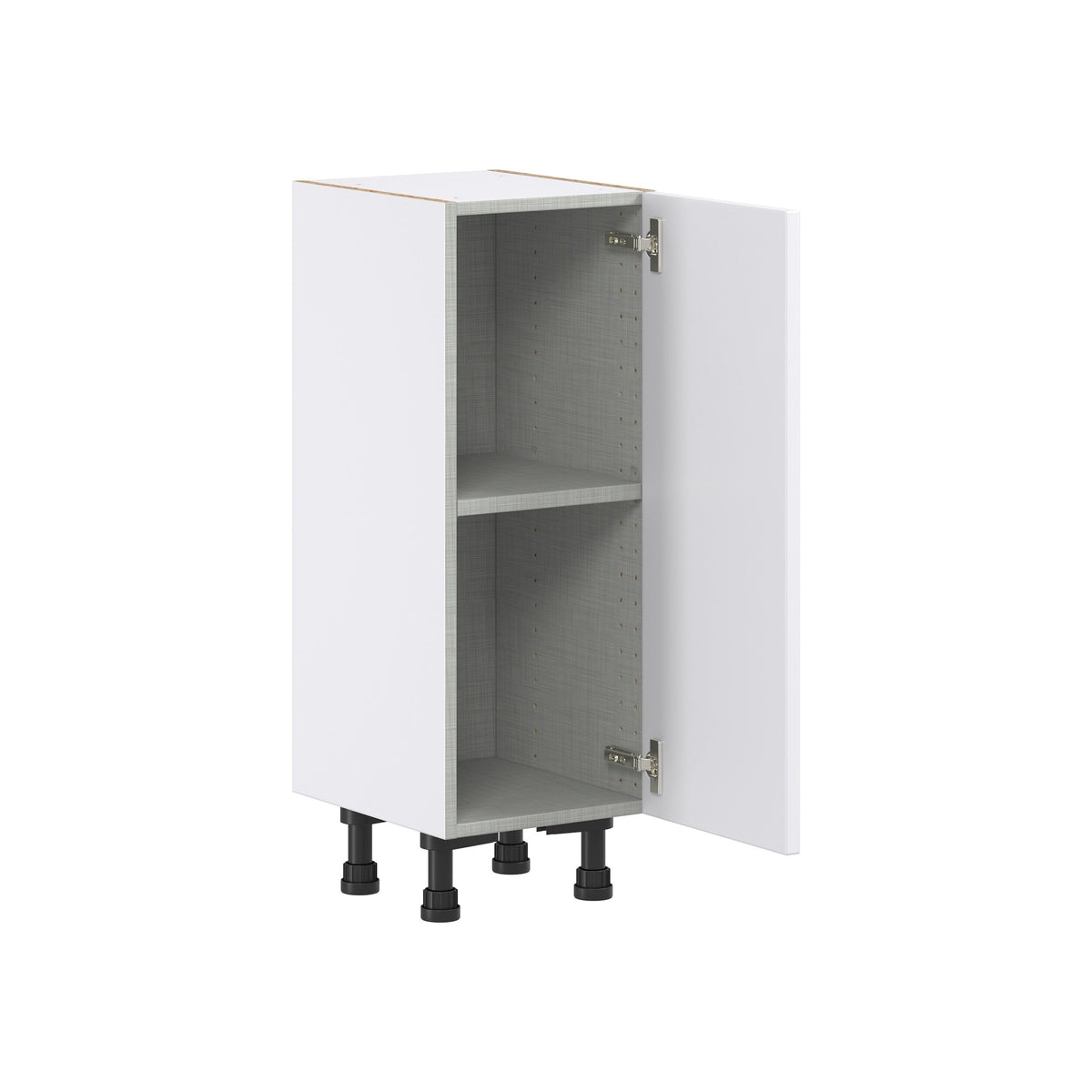 Hugo&Borg Lasalle 12-in W x 34.5-in H x 14-in D Bright White Slab Base Fully Assembled Cabinet (Flat Panel Slab Door Style)